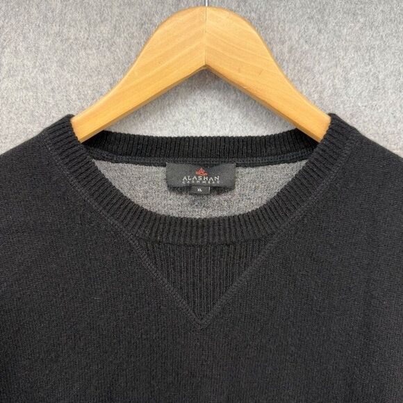 Mens Alashan Size XL Black Cashmere Sweater Crewneck Classic Soft Capsule Luxury - Picture 2 of 10